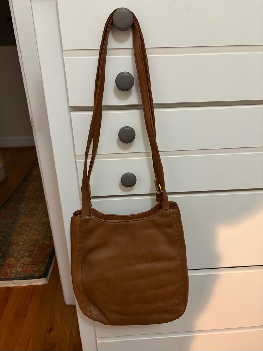 Everyday Tan Leather Satchel Shoulder Bag